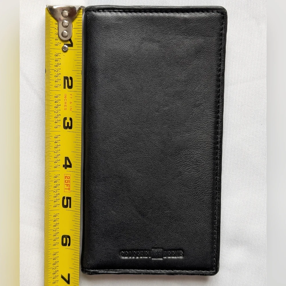 Geoffrey Beene Black Leather Long Wallet Card Holder